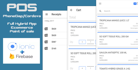 Ionic 3 Point of Sale/Ecommerce PhoneGap / Cordova Firebase Full Hybrid App icon