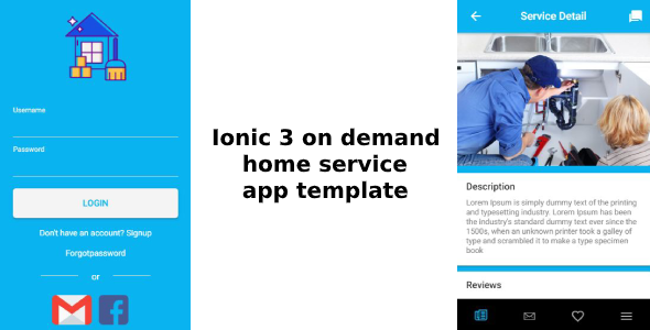 Ionic 3 - on demand home - office service app template (Android - IOS) Ionic  Mobile App template