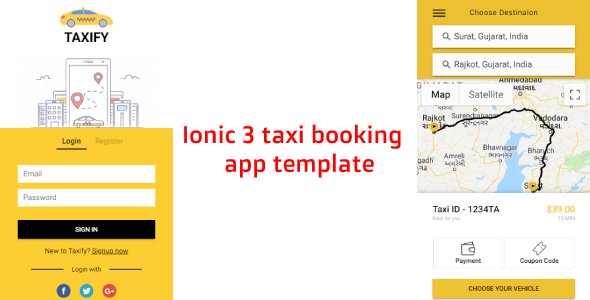 Ionic 3 taxi - cab booking app template (Android - IOS) icon