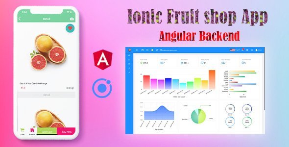 Ionic 4 Online Fruit Shop App with Angular Admin Backend icon