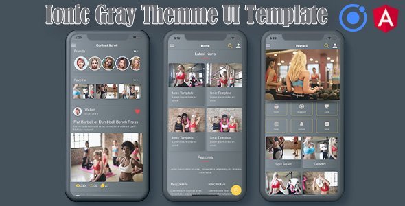 Ionic 5 / Angular 8 Gray UI Theme / Template App | Starter App icon