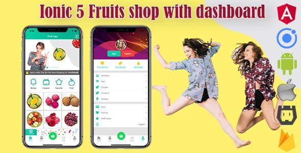 Ionic 5 Fruits Commerce Shop App V2 with Firebase/Admin Backend icon