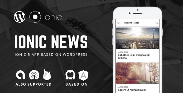 Ionic 5 News, Blog App For WordPress