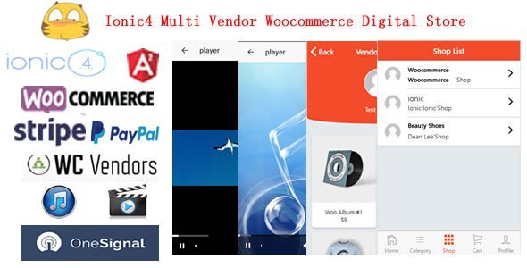 IonicWooMultiDigitalStore - Ionic4 Multi Vendor Woocommerce Digital Store App Ionic Ecommerce Mobile App template