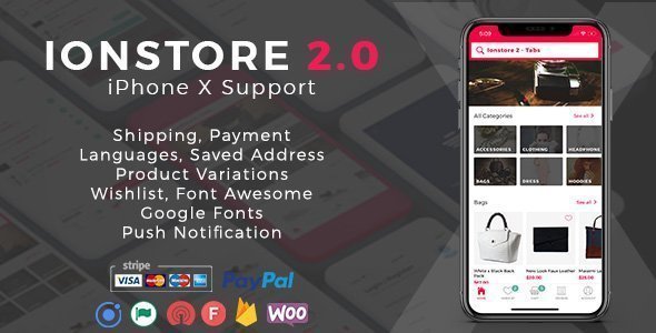 Ionstore 2 - Ionic Premium WooCommerce App using Ionic 3 Ionic Ecommerce Mobile App template