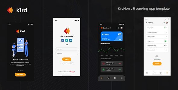 Kird - ionic 5 banking app theme icon