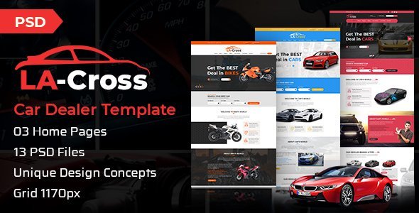 LA Cross Car Dealer PSD Template icon