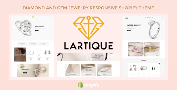 Lartique - Diamond And Gem Jewelry Responsive Shopify Theme  Ecommerce Design 