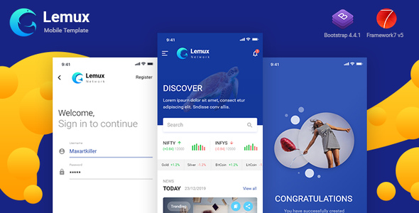 Lemux Network Mobile UX UI News and Magazine HTML Template icon