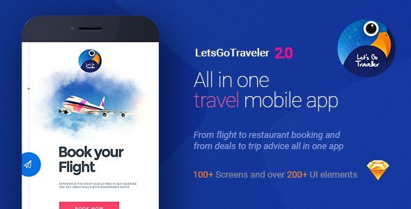 LetsGo Traveller 0.2 | All in One Holiday Sketch UI kit  Food &amp; Goods Delivery Design Uikit