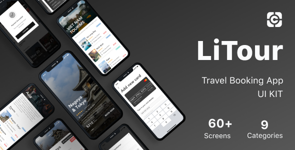 LiTour - Booking App UI Kit  Travel Booking &amp; Rent Design App template