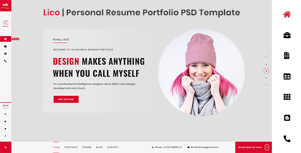 Lico | Personal/Portfolio/Resume Template   Design 