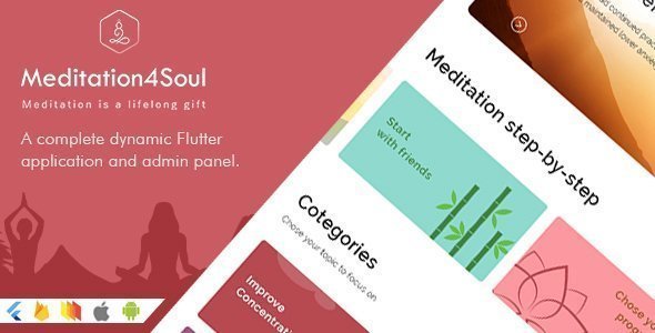 Meditation4Soul - A complete dynamic Flutter application for iOS & Android and admin panel icon