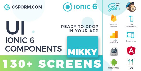 Mikky | Ionic 6 / Angular 9 UI Theme / Template App | Multipurpose Starter App icon