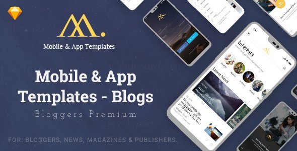 Mobile & App Templates - Blogs in Sketch