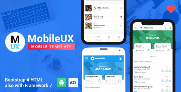 Mobileux | Multipurpose HTML Mobile App Template  Food &amp; Goods Delivery Design 