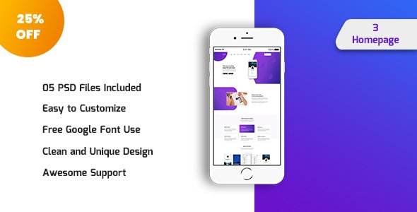 Mons Appy - App Landing PSD Template