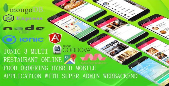 Multi-Restaurant Mobile App /IONIC 3 + MONGODB/ with MEAN Super Admin Webbackend /ANGULAR6, EXPRESS/ icon