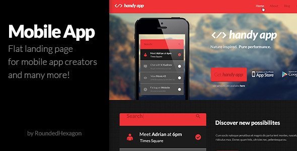 Multipurpose Flat Mobile App PSD Template icon