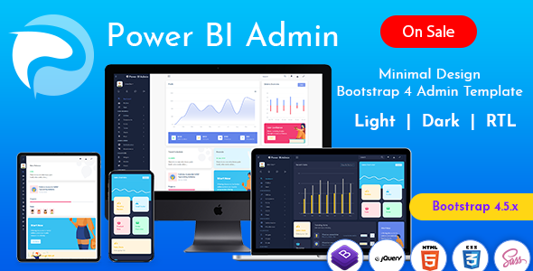 Power BI Admin - Responsive Bootstrap Admin Templates with UI Framework   Design Dashboard