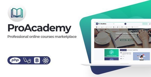 Proacademy- LMS & Online Courses Marketplace React native Books, Courses &amp; Learning Mobile App template