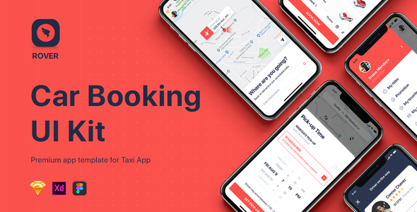 ROVER - Taxi UI Kit for Mobile App  Taxi Design Uikit