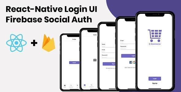 React-Native Login UI | Firebase Social Auth React native Developer Tools Mobile App template