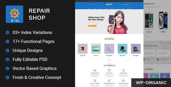Repair Shop - Mobile & Gadget Repairing PSD Template icon