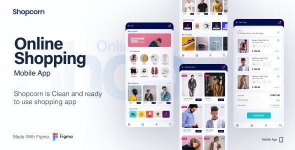 Shopcorn | Online Shopping Mobile Template  Ecommerce Design Uikit