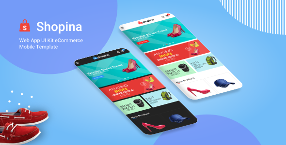 Shopina - Web App UI Kit eCommerce Mobile Template  Ecommerce Design 