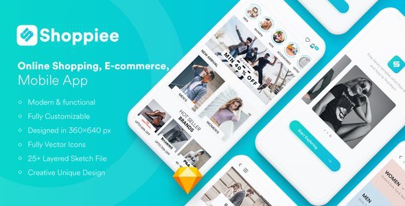 Shoppiee Mobile App - UI Kit  Ecommerce Design Uikit