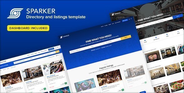 Sparker - Directory and Listings Template  Ecommerce Design 
