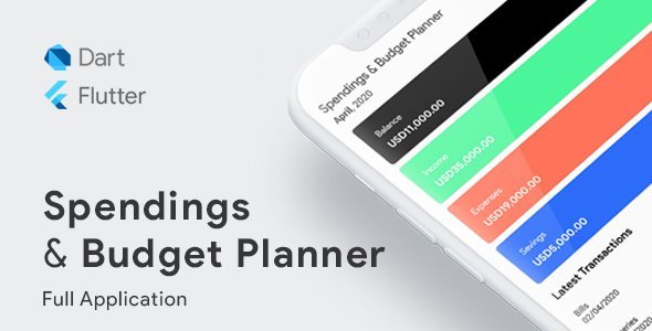 Spendings & Budget Planner Full Application - Flutter Flutter  Mobile App template