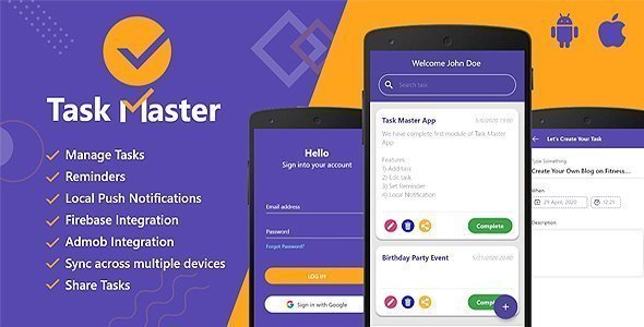 Task Master Flutter  Mobile App template