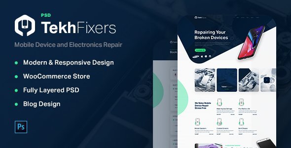 TekhFixers - Phone and Electronic Devices Repair Shop  Ecommerce Design 