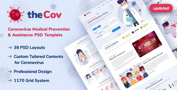 TheCov - Coronavirus Prevention & Assistance PSD Template   Design 
