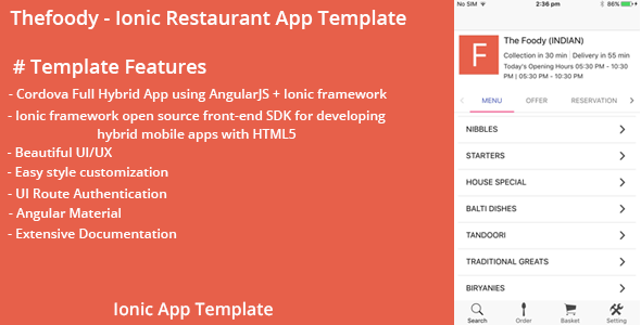 Thefoody - Ionic Restaurant App Template icon
