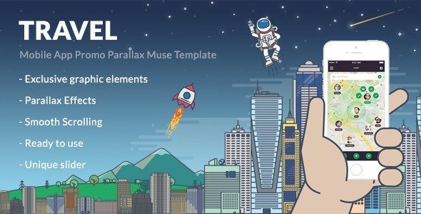 Travel - Mobile App Promo Parallax Template  Game Design 