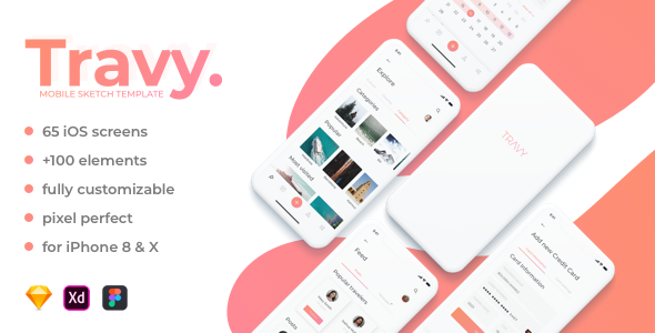Travy - Travel app mobile ui kit icon