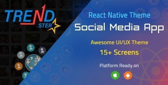 TrendSter React Native Social Networking App Template  React native Chat &amp; Messaging Mobile App template