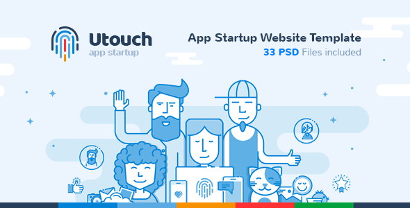 Utouch - App Startup Website PSD Template icon