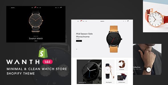 Wanth - Minimal & Clean Watch Store Shopify Theme  Ecommerce Design 