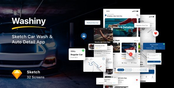 Washiny - Sketch Car Wash & Auto Detail App icon