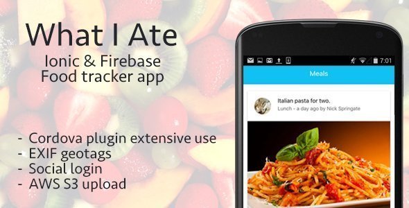 What I Ate Ionic Social &amp; Dating Mobile App template