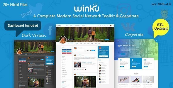 Winku - Social Network Toolkit & Corporate Responsive Template icon