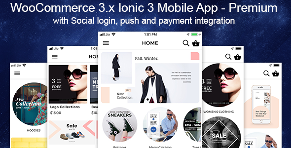 Woocommerce Mobile App Premium Theme Ionic 3