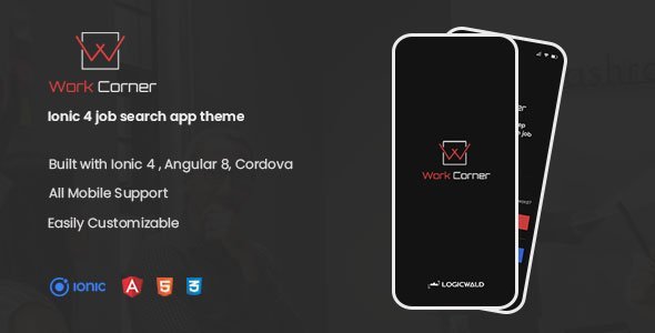 Work Corner - Ionic 4 job search app theme Ionic  Mobile Uikit