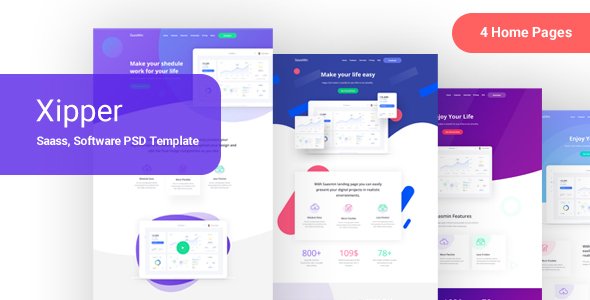 Xipper – PSD Landing Page Template for App & Saas Products   Design App template