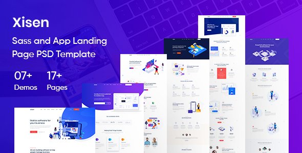 Xisen - Sass and App Landing Page PSD Template icon