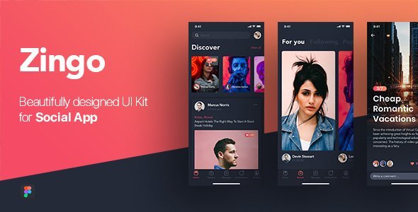 ZINGO - Social UI Kit for Figma  Chat &amp; Messaging Design Uikit